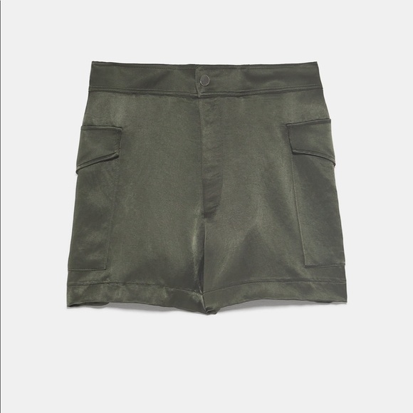 ZARA BNWT Cargo Shorts + Satin Pouch Pocket Jacket 2pc Coord Set - Picture 8 of 8